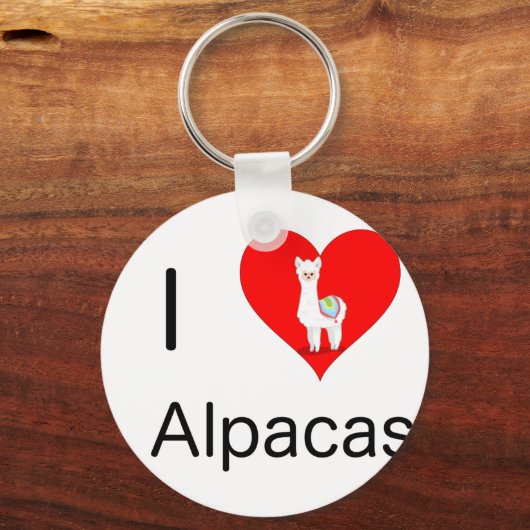 Porte-clés J'aime les alpacas (Recto)