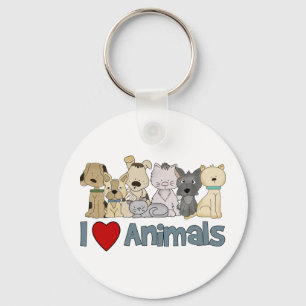 Porte-clés J'aime les animaux