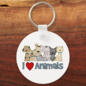 Porte-clés J'aime les animaux (Recto)