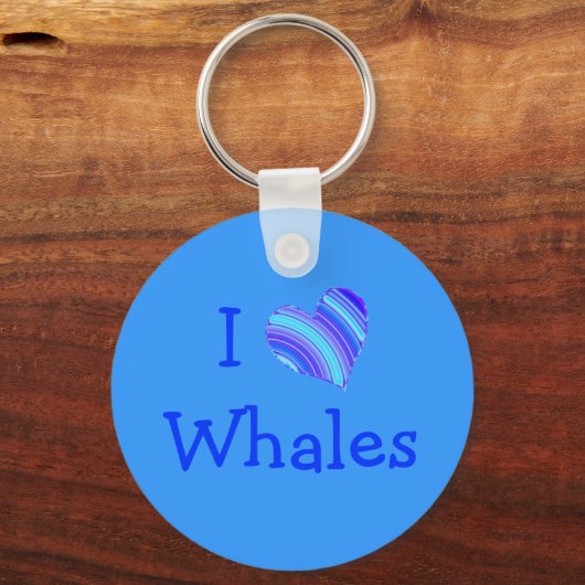 Porte-clés J'aime les baleines (Recto)