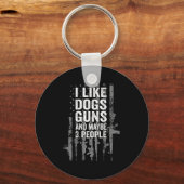 Porte-clés J'Aime Les Canons À Chiens Et Peut-Être Trois Pers (Recto)