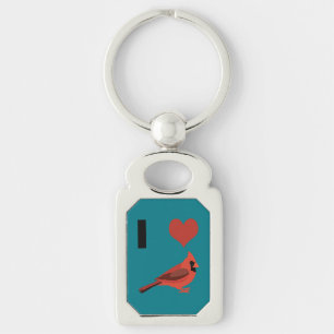 Porte-clés J'aime les cardinaux
