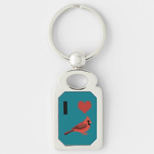 Porte-clés J'aime les cardinaux (Devant)