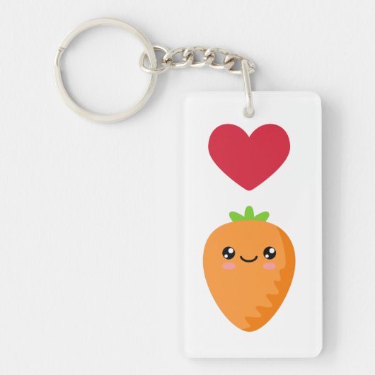 Porte-clés J'aime les carottes (Devant)
