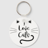 Porte-clés J'aime les chats (Recto)
