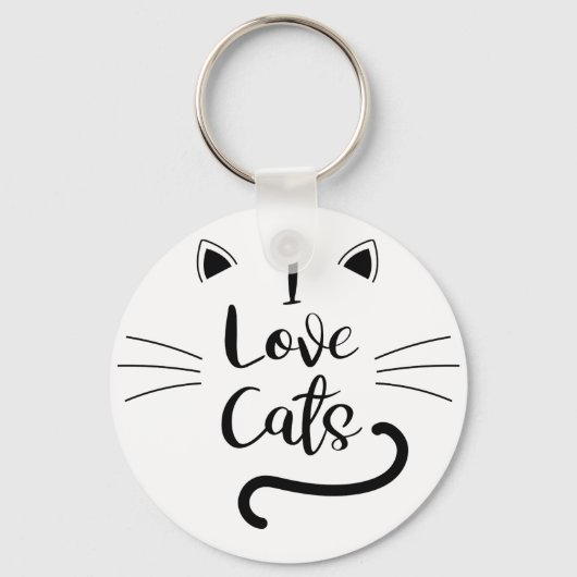 Porte-clés J'aime les chats (Recto)