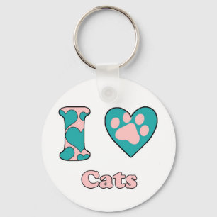 Porte-clés J'aime les chats