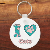 Porte-clés J'aime les chats (Recto)