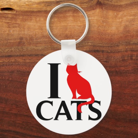 Porte-clés J'aime les chats (Recto)