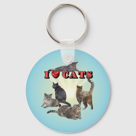 Porte-clés J'aime les chats (Recto)