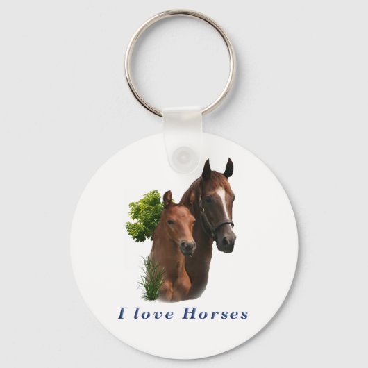 Porte-clés J'aime les chevaux (Recto)