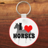 Porte-clés J'aime les chevaux et le coeur rouge, l'horticultu (Recto)