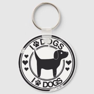 Porte-clés J'aime les chiens avec chiot