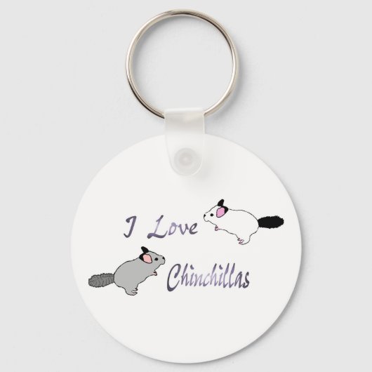 Porte-clés J'aime les chinchillas porte - clé (Recto)