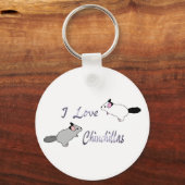 Porte-clés J'aime les chinchillas porte - clé (Recto)