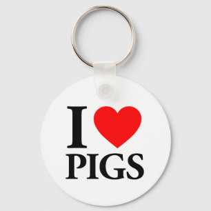 Porte-clés J'aime les cochons