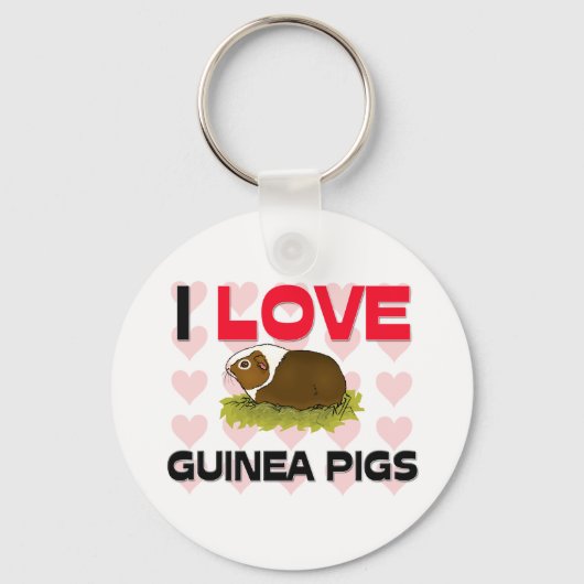 Porte-clés J'aime les cochons de Guinée (Recto)