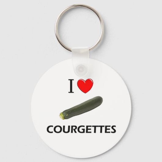 Porte-clés J'aime les courgettes (Recto)