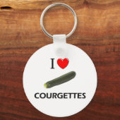 Porte-clés J'aime les courgettes (Recto)