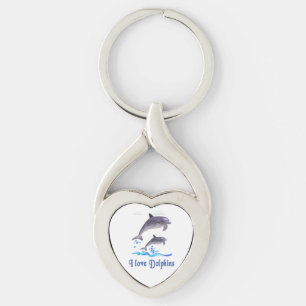 Porte-clés J'aime les dauphins
