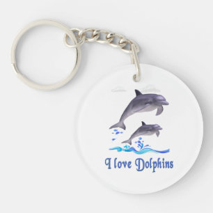 Porte-clés J'aime les dauphins