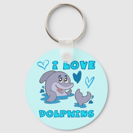 Porte-clés J'aime les dauphins (Recto)