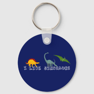 Porte-clés J'Aime Les Dinosaures Bleus