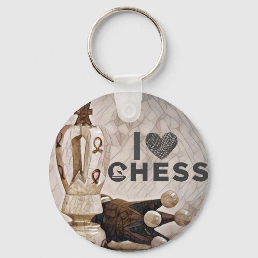 Porte-clés J'Aime Les Échecs (Recto)