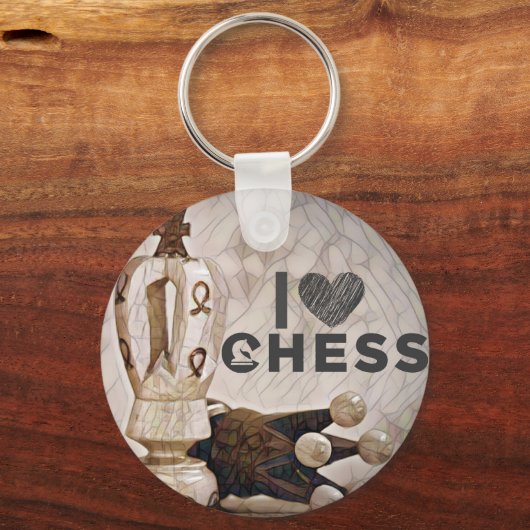 Porte-clés J'Aime Les Échecs (Recto)