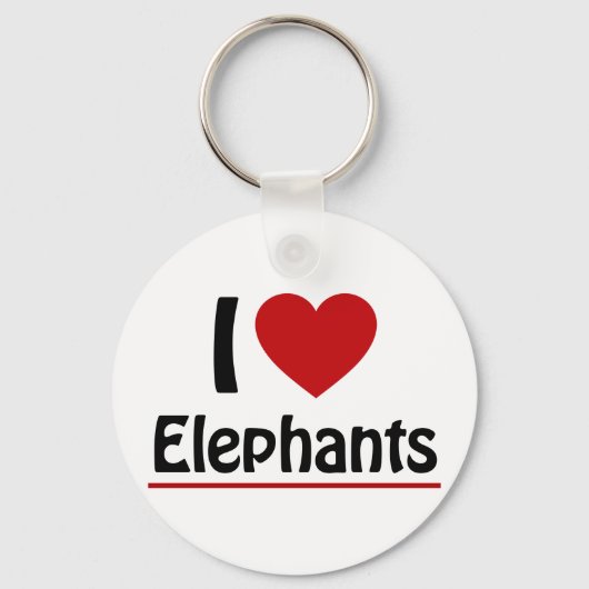 Porte-clés J'aime les éléphants (Recto)