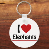 Porte-clés J'aime les éléphants (Recto)
