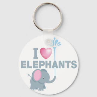 Porte-clés j'aime les éléphants