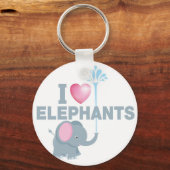 Porte-clés j'aime les éléphants (Recto)