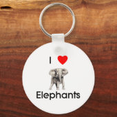 Porte-clés J'aime les éléphants Porte - clés (Recto)