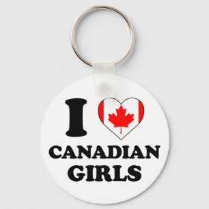 Porte-clés J'aime les filles canadiennes