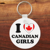 Porte-clés J'aime les filles canadiennes (Recto)