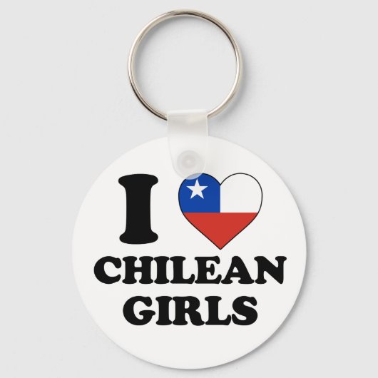 Porte-clés J'aime les filles chiliennes (Recto)