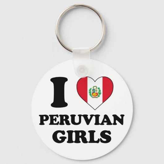 Porte-clés J'aime les filles péruviennes (Recto)