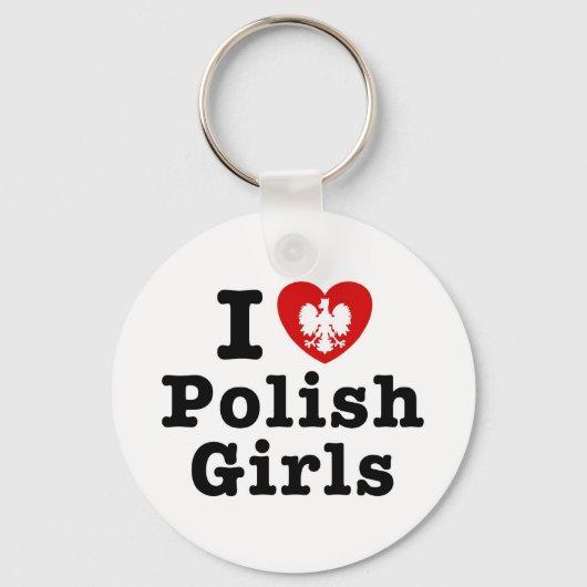 Porte-clés J'aime les filles polonaises (Recto)