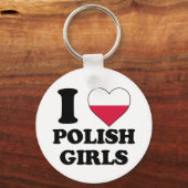 Porte-clés J'aime les filles polonaises (Recto)