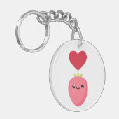 Porte-clés J'aime les fraises (Devant gauche)