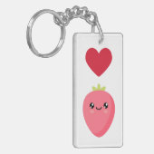 Porte-clés J'aime les fraises (Devant gauche)