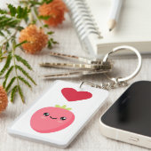 Porte-clés J'aime les fraises (Devant droit)
