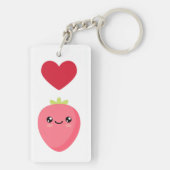 Porte-clés J'aime les fraises (Dos)