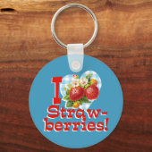 Porte-clés J'aime les fraises (Recto)