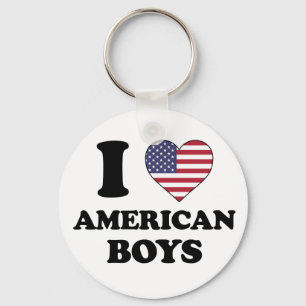 Porte-clés J'aime les garçons américains