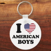 Porte-clés J'aime les garçons américains (Recto)