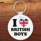 Porte-clés J'aime les garçons britanniques (Recto)