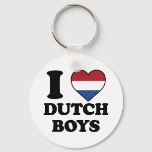Porte-clés J'aime les garçons néerlandais Drapeau des Pays-Ba