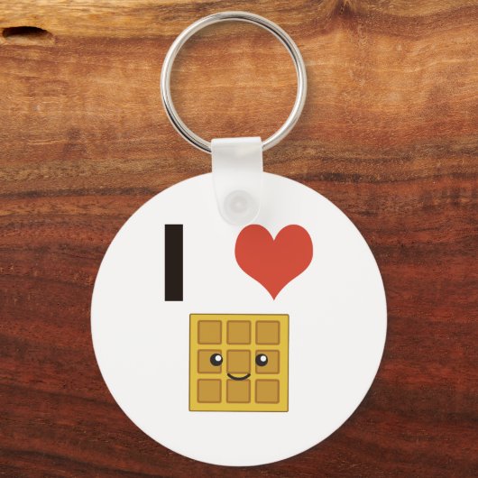 Porte-clés J'aime les gaufres (Recto)